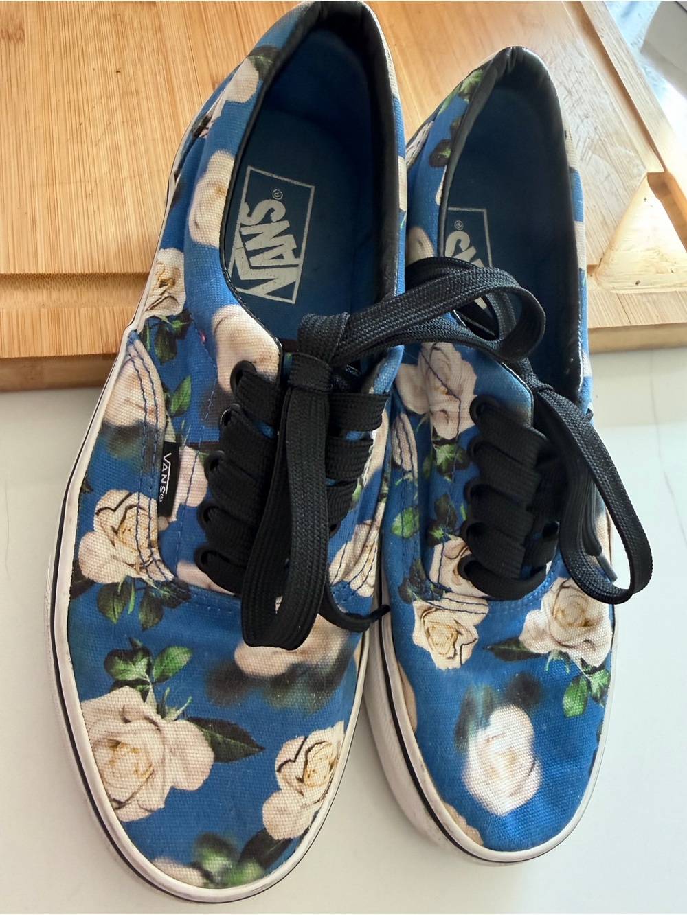 Vans Era Romantic Lapis Blue Floral Canvas Lace-Up Sneakers